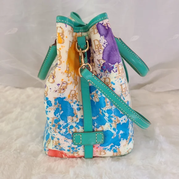Dooney & Bourke 1975 Signature Paint Splatter Drawstring Bag & Matching Wallet - Picture 10 of 16